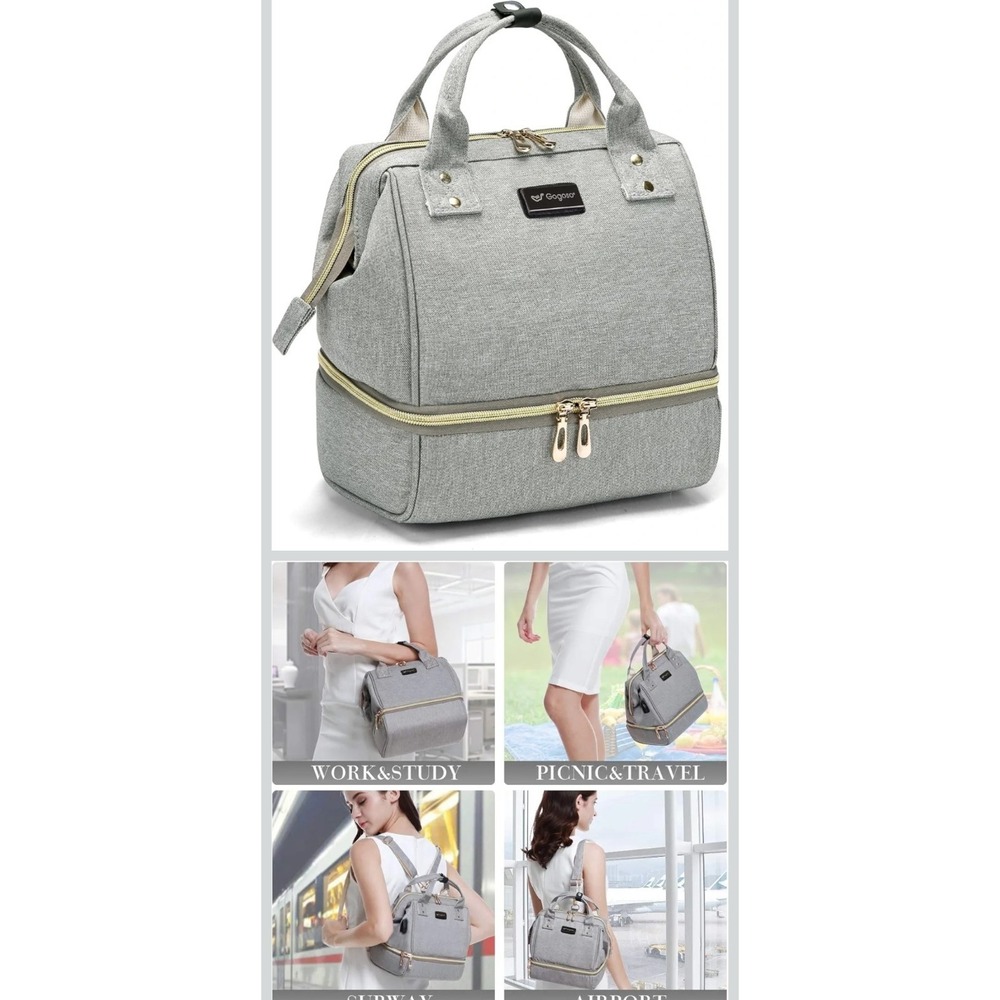 GOGOSO Breast Pump Bag with Cooler Pocket, Mini Pumping Bags for Working Mom